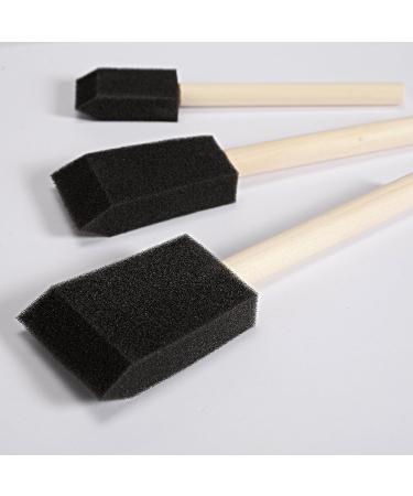 Conda 50 Pack Foam Brush Set - Assorted Sizes, Wood Handle Paint Brushes for Acrylics, Stains, Varnishes, Crafts - Lightweight and Durable - Buy Online on GoSupps.com