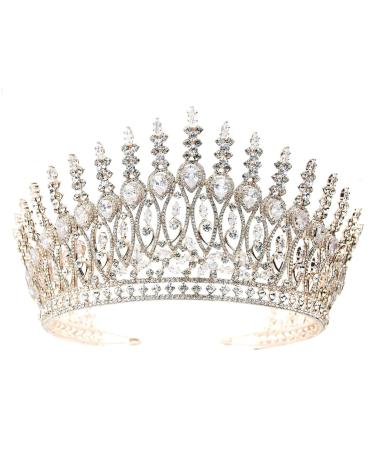 Tall Wedding Tiaras for Bride Large Queen Crowns 5A Cubic Zirconia Princess CZ Bridal Headband for Bride Party Big Pageant Crown for Women Huge Crystal Headpiece Bridal Hair Accessories (Rose Gold)