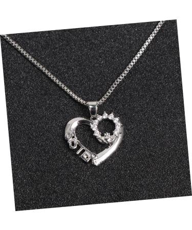 2pcs Love Souvenir Goldensilver Crystals Miss Clavicle for Personality Heart Letters Fashion Friend 52X2cm Silver - Buy Online on GoSupps.com