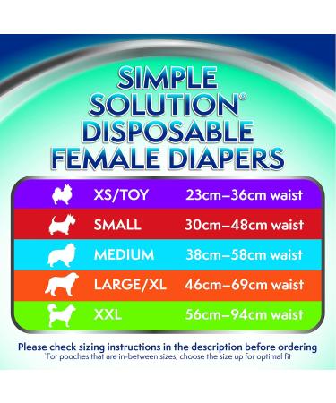 Simple Solution Disposable Dog Diapers for Bitches - Super Absorbent & Spout-Safe Fit - Nativity Indicator 24 Pack S (2 Series Pack) - Buy Online on GoSupps.com
