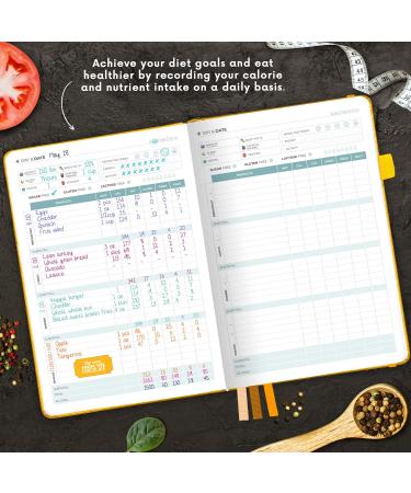 Clever Fox Food Journal - Daily Food Diary and Meal Planner for Weight Loss | Track Calorie Intake | Nutrient Tracking | Stick to Healthy Diet | Amber Yellow A5 Size - Buy Online on GoSupps.com