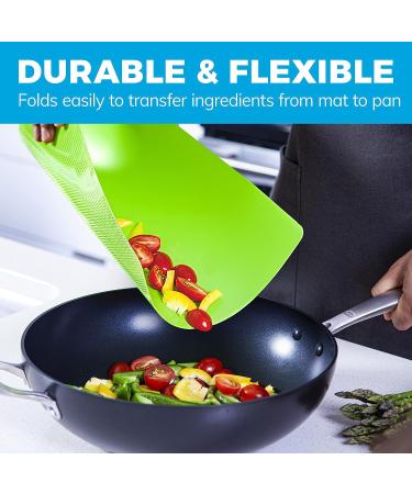 Set of 4 Extra Thick Flexible Plastic Cutting Board Mats with Food Icons & EZ-Grip Waffle Back - Chopping Board Set with Textured Waffle Grip Bottom - Large Vibrant Mats for Anti-Slip Slicing - Buy Online on GoSupps.com