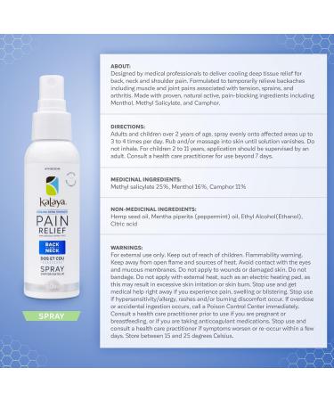 KaLaya New Cooling Pain Relief Spray for Back and Neck Muscle (Pack of 3) - Topical Analgesic with Extra Strength for Instant Relief 60 ml (Pack of 3) - Buy Online on GoSupps.com