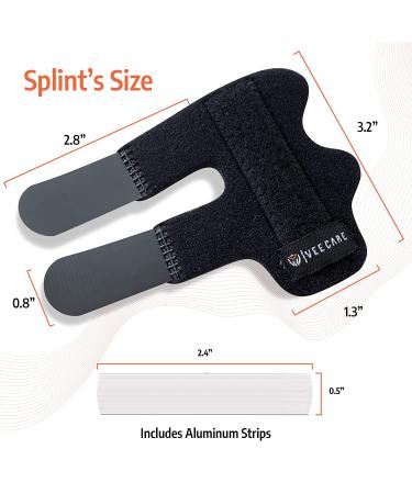 Veecare Trigger Finger Splints - Set of 2, Brace Joint Support with 2 Nylon Finger Sleeves - Ideal for Broken Fingers, Arthritis Relief - Buy Online on GoSupps.com
