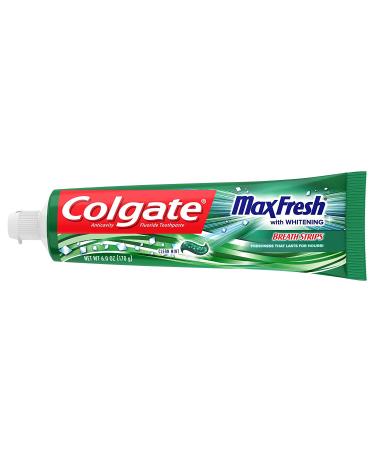 Colgate Max Fresh Whitening Toothpaste with Breath Strips - Limited Edition Clean Mint 6oz (Pack of 4) - Buy Online on GoSupps.com