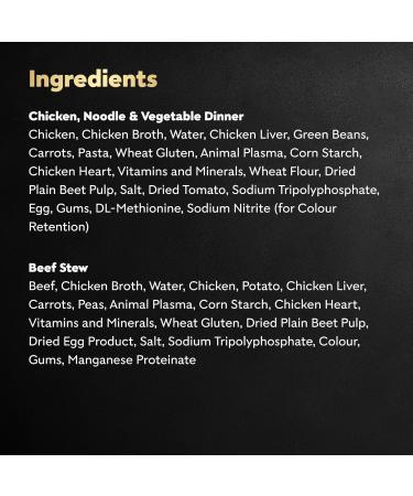 CESAR Home Delights Adult Wet Dog Food - 6 Beef Stew and 6 Hearty Chicken and Noodle Dinner in Sauce 12x100g Trays Beef Stew - Chicken 100 g (Pack of 12) - Buy Online on GoSupps.com