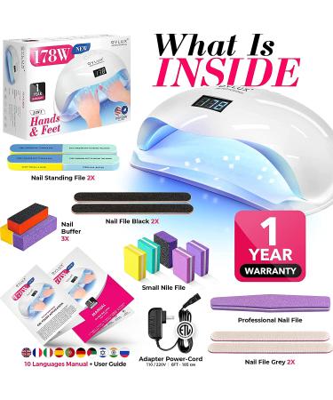 OVLUX 178W Professional UV LED Nail Lamp for Gel Polish - Nail Dryer with 42 LEDs and 4 Timer Settings - Buy Online on GoSupps.com