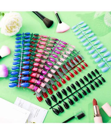 576 Pieces 24 Colors Medium Glossy Press on Nails Kit with Glass Nail File - Stiletto Patterns - Buy Online on GoSupps.com