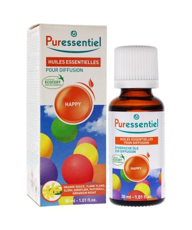 Puressentiel Happy Blend Essential Oils for Diffusion - Therapeutic Natural Vegan Aromatherapy Oil - 1 fl oz - Buy Online on GoSupps.com