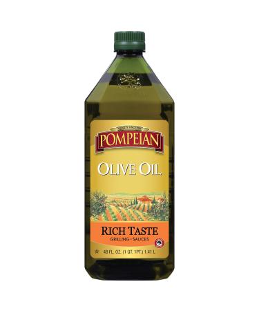 Pompeian Rich Taste Olive Oil, Rich, Full Flavor, Perfect for Grilling & Sauces, Naturally Gluten Free, Non-Allergenic, Non-GMO, 48 FL. OZ. 48 Fl Oz (Pack of 1)