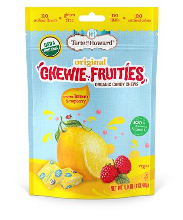 Torie & Howard Chewie Fruities Organic Candy Lemon & Raspberry, 4 Ounce Bag
