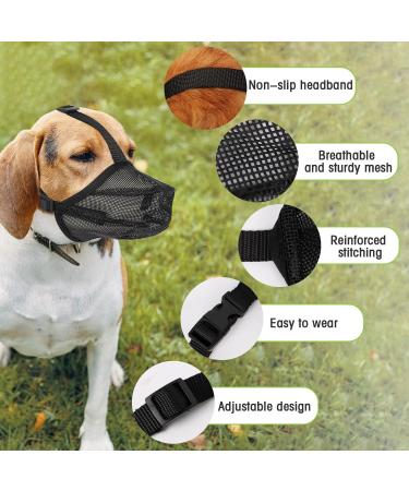 Dog Muzzle NiCoLa Soft Adjustable Mesh Muzzles for Small Medium Large Dogs Breathable Pet Mask Dog Training Muzzle with Adjustable Straps Prevent Biting Chewing and Licking (L) Black-L - Buy Online on GoSupps.com