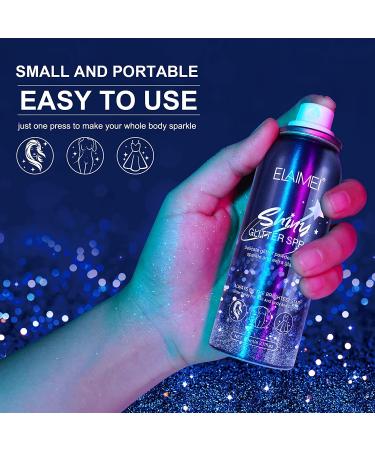 Shiny Glitter Spray - Quick-Drying Waterproof Body & Hair Glitter (2.11 oz) - Buy Online on GoSupps.com