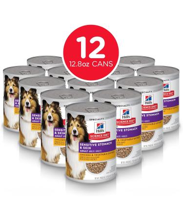 Hill's Science Diet Adult Sensitive Stomach & Skin Dry + Canned Dog Food Bundle 7.03 kg (Pack of 1) Dry | Chicken Meal + Dog Food Chicken - Buy Online on GoSupps.com