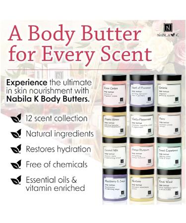 Nabila K Body Butter - Daily Moisturizer for Body Care - Skin Hydrating Deep Moisturizing - Natural Ingredients - Orange Blossom - 2 oz Orange Blossom 2 Ounce (Pack of 1) - Buy Online on GoSupps.com