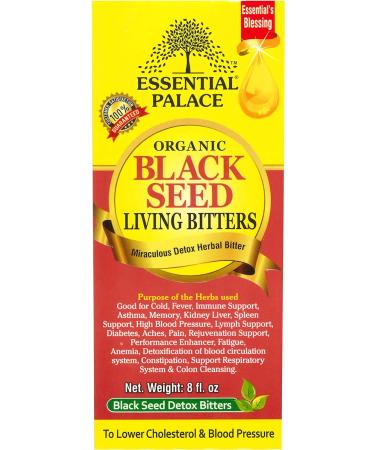 Organic Black Seed Detox Living Bitters Brown - 8 oz by Essential Palace - Buy Online on GoSupps.com