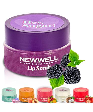 NEW WELL Lip Scrub Lip Peeling - Intensive Moisture Vegan 100% Natural Cruelty-Free (Blackberry)