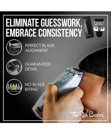 The Rich Barber 1 Minute Blade Modifier & 10 Second Blade Setter - Black Zero Gap Tool for Cleaner Fades & Sharper Lines - Compatible with Andis Outliners - Buy Online on GoSupps.com