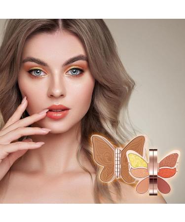 Butterfly Shape Eyeshadow Palette with 6 Shades Natural Matte Shimmer Glitter High Pigmented Eye Shadow Pallete Set - High Pigmented Waterproof Eye Makeup Long Lasting Xiaoyaoyou Lucky Koi Color - Buy Online on GoSupps.com