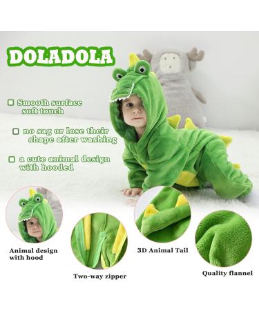 Doladola Unisex Baby Crocodile Flannel Hooded Romper Jumpsuit 6-12 Months - Buy Online on GoSupps.com