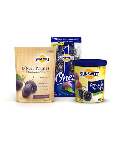 Sunsweet D'Noir Prunes 8 oz Pouch - 6 Pack | Preservative Free, Pitted, Gluten Free, Vegan, Low Fat, Unsweetened, Unsulfured | Rich in Dietary Fiber and Natural Minerals - Buy Online on GoSupps.com