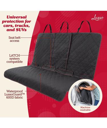 Lusso Gear Dog Car Seat Cover | 100% Waterproof, Non-Slip, Protects from Scratches, Mud & Shedding | Fits Car, Truck & SUV | Black - Buy Online on GoSupps.com