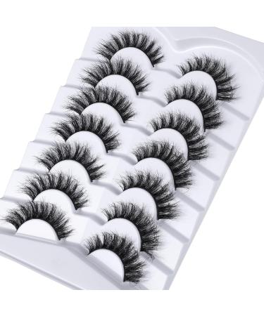 Shop 8D Fluffy Cat Eye Fake Lashes - Natural Look Faux Mink Eyelashes | 7 Pairs D Curl Wispy Lashes for Stunning Extensions - Buy Online on GoSupps.com