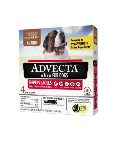 Advecta Ultra Flea and Tick Prevention for Dogs, Dog Flea and Tick Treatment X-Large Dogs (Over 55 lbs)
