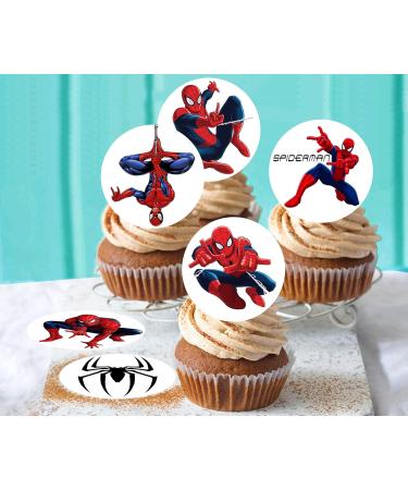 24 x Pre-Cut Spider-man 2 Edible Stand up Wafer/Rice Paper Cupcake Cake Toppers Birthday Party Spiderman Decorations - Buy Online on GoSupps.com