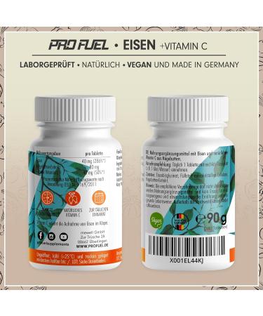 Iron Tablets High Dose 2x180 | 40mg Iron + Vitamin C | Vegan Bio-Available Iron Bisglycinate | No Additives - Buy Online on GoSupps.com