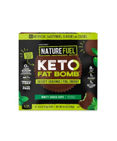 Nature Fuel Keto Fat Bomb, Gluten Free with Coconut Oil MCTs, Minty Choco Cup, 14 Count Keto Fat Bomb Minty Choco Cup 14 Count (Pack of 1)