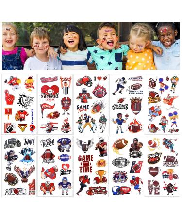 Howaf 100+PCS American Football Temporary Tattoos - Super Bowl Fake Tattoos for Kids & Adults | Rugby Face Stickers for Sports Fans | Waterproof Body Tattoos for Football Events - Buy Online on GoSupps.com