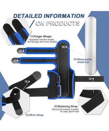 Trigger Finger Splint - Support for Middle Index Little & Ring Fingers | Hand Brace for Fractures Arthritis & Mallet Finger (Right Hand) - One Size Blue - Buy Online on GoSupps.com
