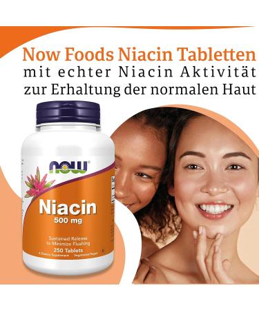 Buy Now Foods Niacin (Vitamin B3) 500mg - 250 Vegan Tablets | Gluten Free & Soy Free - Buy Online on GoSupps.com