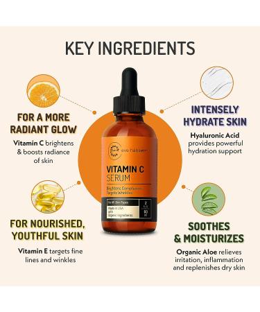 Vitamin C Facial Serum 2oz - Acne Scar Removal & Anti-Aging Moisturizer by Eve Hansen - Buy Online on GoSupps.com