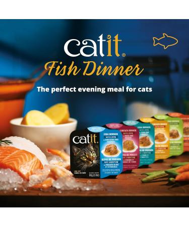Catit Fish Dinner with Shrimp & Green Beans 80 g Pack of 6 Cat Food Wet Cat Wet Food Wet Cat Food Pate Canned Cat Food Nourriture Pour Chat Manger Pour Chat Kitten Food - Buy Online on GoSupps.com