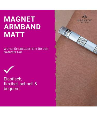 Shop Magnetix Wellness Flexi Magnetic Jewelry - Gloss Design Silver with Crystals | Comfortable Fit for Swollen Wrists (XL) - Buy Online on GoSupps.com