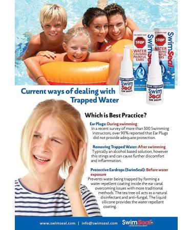 Swimseal Ear Drops - Protect Against Water for Swimming Diving & More - 3 Pack for All Ages - Buy Online on GoSupps.com