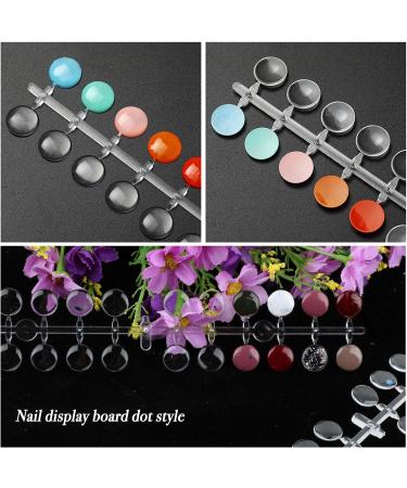 120 Pcs Round Transparent False Nail Display Tips with Adhesive Sticker - Nail Art Color Display Chart for Polish Training and Practicing - Buy Online on GoSupps.com