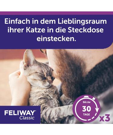 Feliway Classic Benefit Pack for Cats - 3x Pheromone Refill Bottles (48ml) | Reduce Stress & Promote Relaxation | International Shipping Available - Buy Online on GoSupps.com