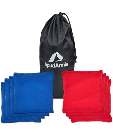 All Weather Cornhole Bean Bags, Set of 8 Weather Resistant Cornhole Bags for Cornhole Toss Games - for ApudArmis (Includes Carry Bag)