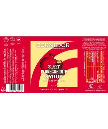 CORNEDOR Pomegranate & Date Syrup 400ml - Sweetened with Dates | No Added Sugar | Dressing Sauce Marinade - Buy Online on GoSupps.com