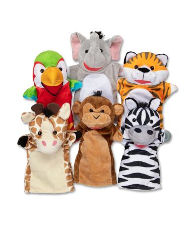 Melissa & Doug Safari Friends Hand Puppets | Puppets & Theaters | Plush Toy Hand Puppets | Soft Toy | 3+ | Gift for Boy or Girl Multicolor 6.3 x 30.5 x 40.6 cm Safari Friends Single