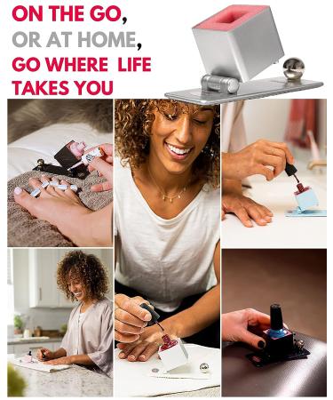 TIPPUR Nail Polish Holder - Anti-Spill Professional Mani/Pedi Tool with Rubber Pad Base - Silvertone (TIPST1) - Buy Online on GoSupps.com