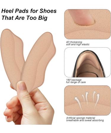 Riootlnm Heel Pads - Soft High Heel Grips for Loose Shoes Blister Relief Heel Pain Inserts (Rosy Brown/Black 4 Pairs) for Men & Women - Buy Online on GoSupps.com