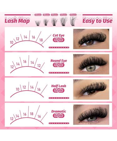 Eefofnn DIY Fluffy Mink Lash Extension Kit - 50D Eyelash Clusters Natural Volume Bond & Seal Tweezers 10-18MM Perfect for Beautiful Lashes - International Shipping Available - Buy Online on GoSupps.com