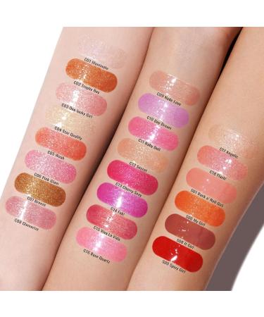 Oulac Lip Gloss Shiny | 3D Gloss Finish Liquid Lipstick with Rose Damascena Extract | Moisturizing Glitter Lip Care for Dry Lips - 4.5ml Rose Quartz (C16) - Buy Online on GoSupps.com