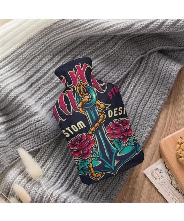 Rose Sailing Hot Water Bottle with Plush Cover - Bed Bottle Hand Warmer for Adults & Children | 26.5x15.3cm - Perfect for Comfort & Warmth - Buy Online on GoSupps.com