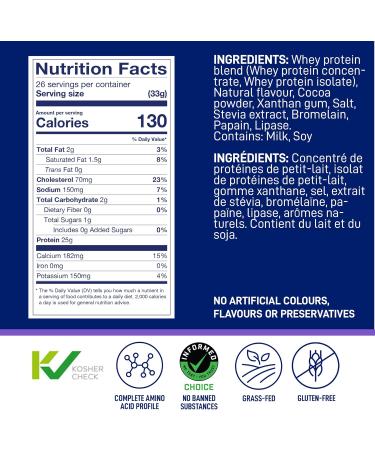 Buy LeanFit WHEY Protein Cookies & Cream - 100% Grass-Fed Whey Powder 25g Protein/Serving Gluten-Free with BCAAs - 26 Servings 1.88 lb Tub - International Shipping Available - Buy Online on GoSupps.com