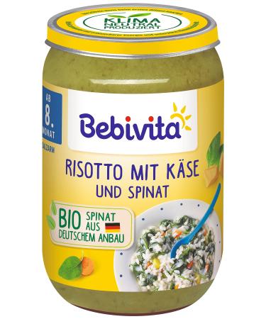 Bebivita menus from 8 months Risotto with cheese and spinach pack of 6 (6 x 220g) Risotto with cheese and spinach 220g